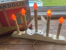 Vintage Christmas Noma 5 Light  Candolier Window Candles w Original Box 50s RaRE