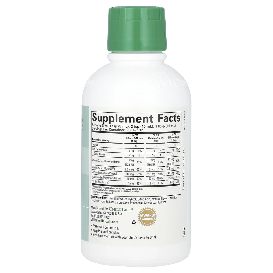 Fórmula líquida de calcio/magnesio con vitamina D3 y vitamina K2, naranja natural, Foto 2 de 2