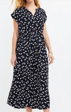 Loft Navy Blue & White Bumble Bee Soft Flowy Long Maxi Dress Size XS New No tag
