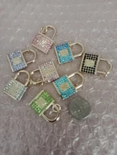 8  Pc Set Designer Zipper Pull L V  Button Gold Charm Pendant 