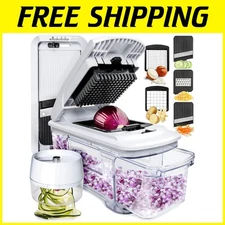 All-in-1 Mandoline Slicer & Cheese Grater - Bonus Spiralizer