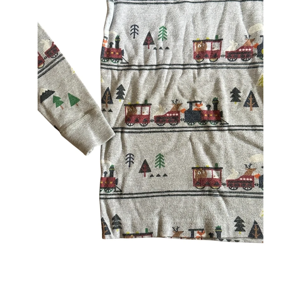 Top Pijama Hanna Andersson Gris Estampado ANIMAL TRAIN Manga Larga Talla 10 Foto 3 de 4