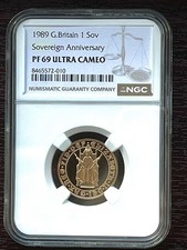1989 gold proof -500 Anniversary Sovereign. NGC Graded PF69 Ultra Cameo.