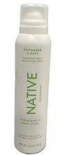 Native Cucumber Mint Whole Body Aluminum Free Deodorant Spray 3.5 oz