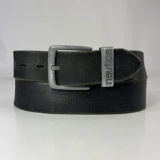 Nautica Wide Black Italian Full Grain Leather Belt - Size 38