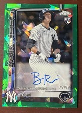 2025 Topps Chrome Sapphire Ben Rice Green Auto /99 RC Rookie Pack Fresh Yankees