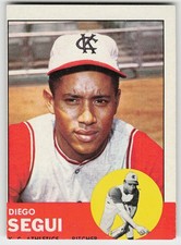 1963 Topps #157 Diego Segui BASEBALL Kansas City Athletics