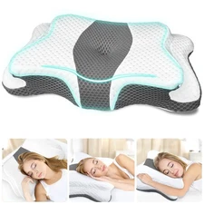 Memory Foam Pillow Ergonomic Cervical Soft Contour 1Pcs Side Back Sleep Relief