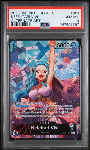 ONE PIECE - NEFELTARI VIVI OP04-001 ALTERNATE ART - leader - ENG - PSA 10