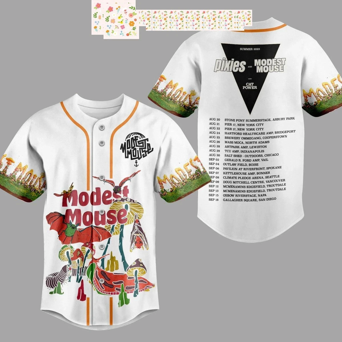 Modest Mouse Pixiies Cat Power Summer Graphic Baseball Jersey