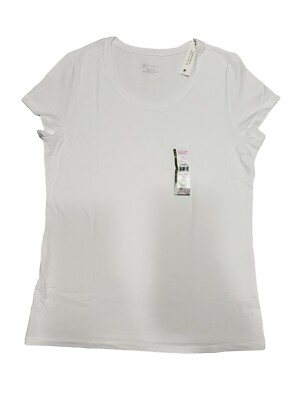 NOBO No Boundaries Short Sleeve Tee Shirts Women's Vivid White Size XL (15-17)