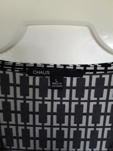 CHAUS Womens Top Blouse 3/4 Sleeve Gathered V-neck Stretch Sz L - Picture 3 of 4