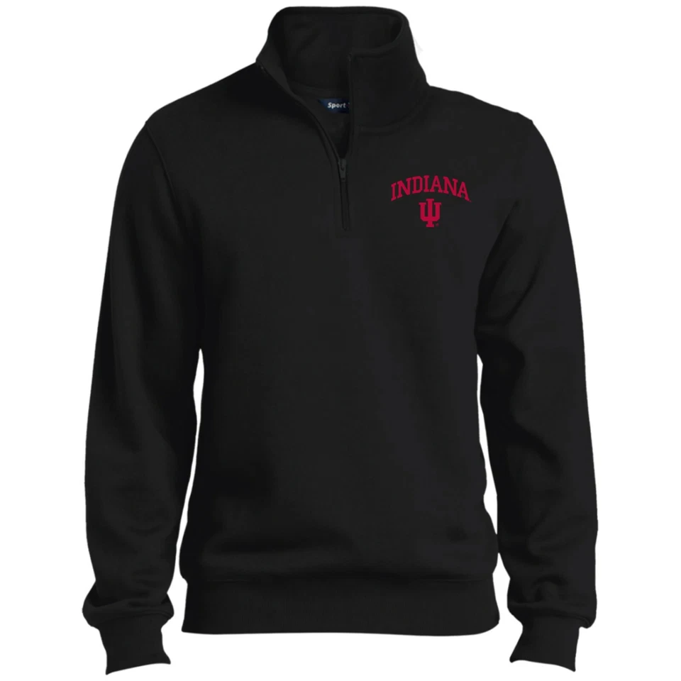 Indiana Hoosiers Arch Logo Left Chest University (1/4) Quarter Zip Sweatshirt - Image 2 of 4
