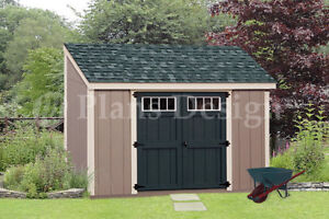 shed plans, 6' x 10' deluxe lean to roof style #d0610l