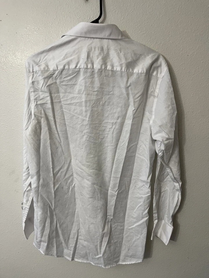 Perry Ellis Portfolio Men’s Long Sleeve White Slim Fit Shirt Button Down 15.5 - Image 3 of 4