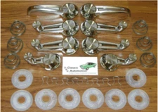 61-64 Chevelle Chrome Window Crank Vent Door Handle Washer Spring Clip 30pc Kit