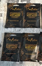 Lot Of 4 Shea Moisture African Black Soap Clarifying Mud Mask -  .05 oz Each