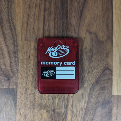 MAD CATZ Translucent Red Playstation PS1 1MB Memory Card TESTED