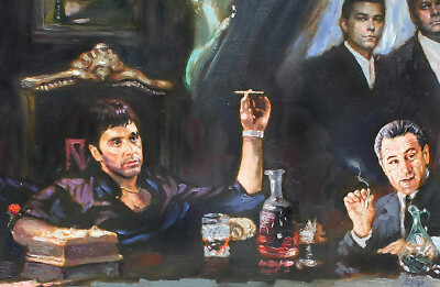 vintage 鬼フェード　god father　SCARFACE　アルカポネ Gangster Barbershop Godfather Scarface Tony Soprano Wood