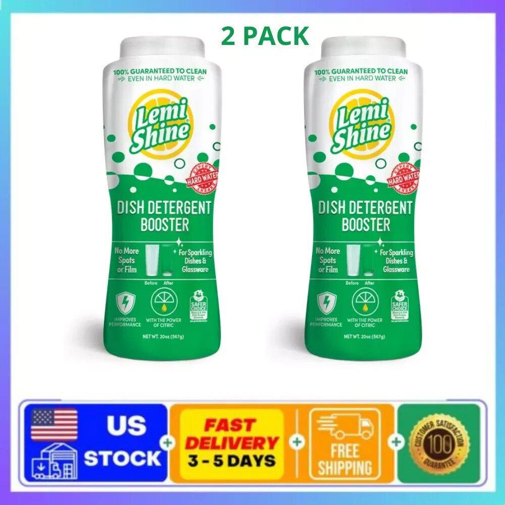 Lemi Shine Dish Detergent Booster, Removes Hard Water Spots, Deodorizes