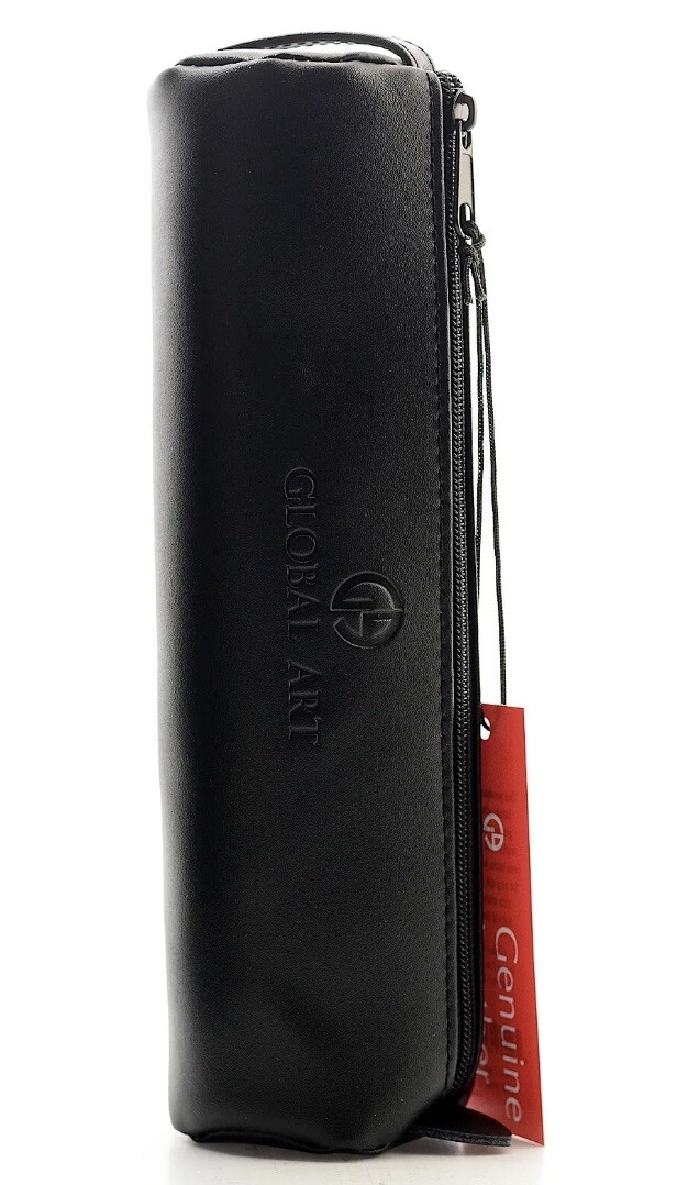 Global Art Classic Genuine top grain Leather Pencil Case black