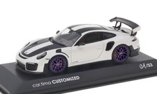 1:43 MINICHAMPS 2018 PORSCHE 911 991 II GT2 RS White Purple cartima CUSTOMIZED