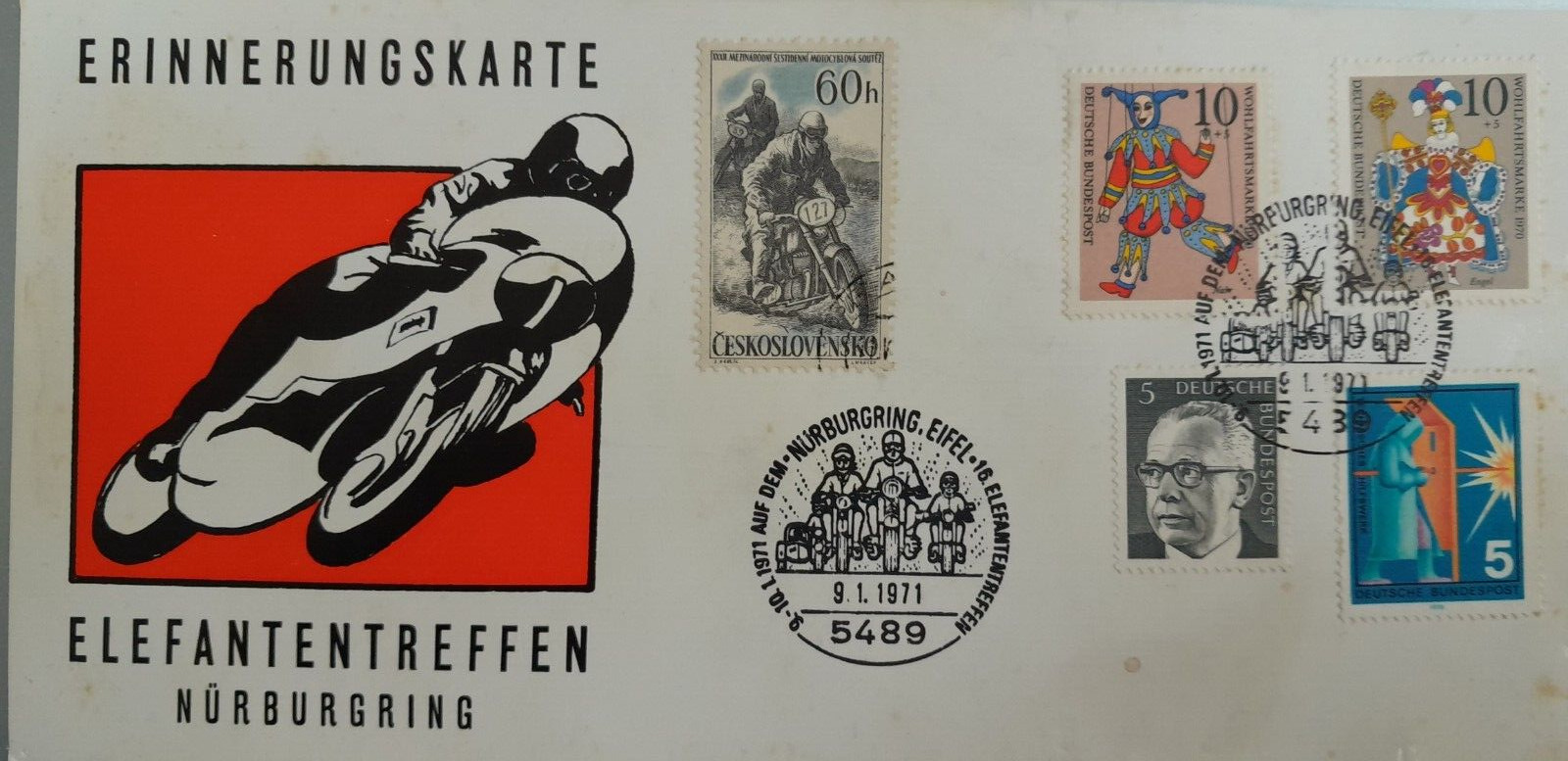 Nürburgring Elefantentreffen 1971 Briefmarken brd ab 1948 gestempelt