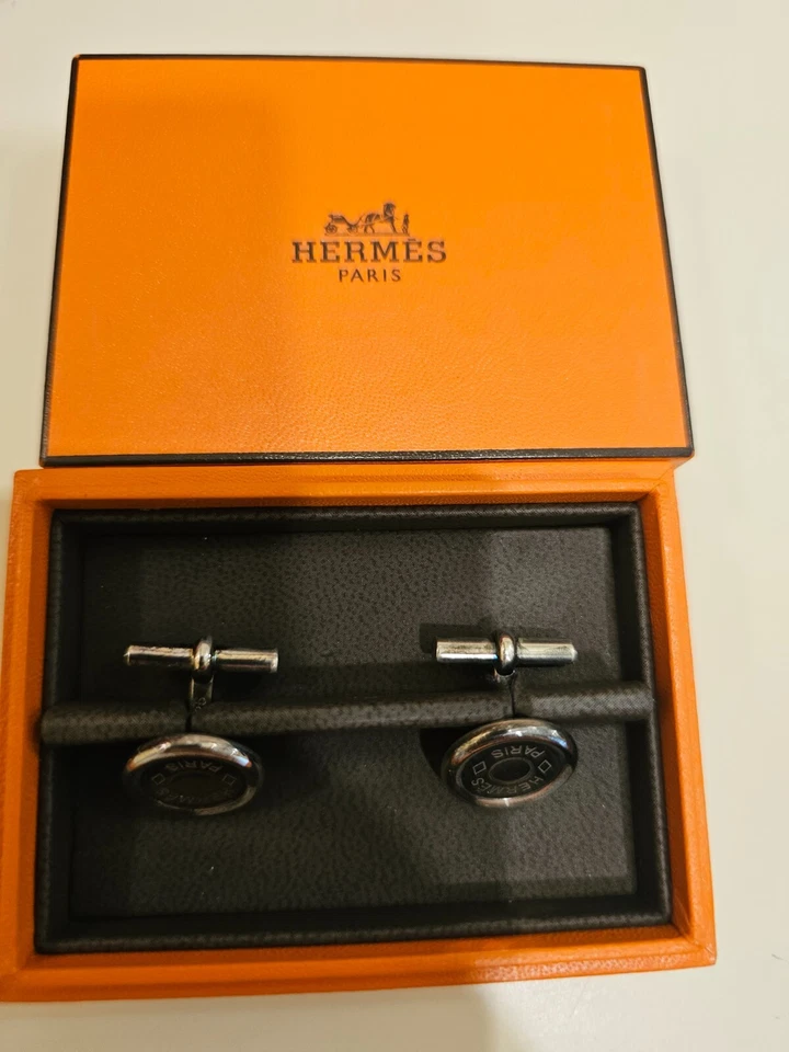 HERMES MANSCHETTENKNÖPFE SILBER HERREN VINTAGE! TOP ANGEBOT!!! - Bild 2 von 4