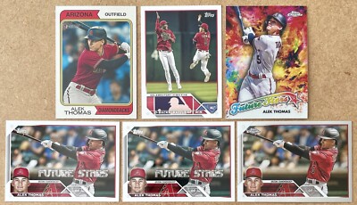 Lot (6) Alek Thomas 2023 Topps Chrome Heritage Future Stars Insert Diamondbacks