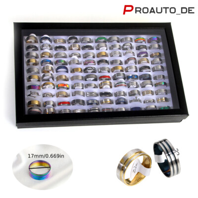 100stk. Großhandel Herren Damen Edelstahl Ringe Mode Schmuck 0.8 In Band Ring