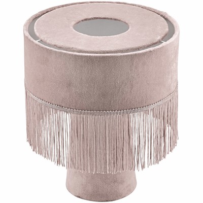 Mauve Purple Velvet Table Side Lamp Contemporary Fringed Tassel Boho Bedside Ebay