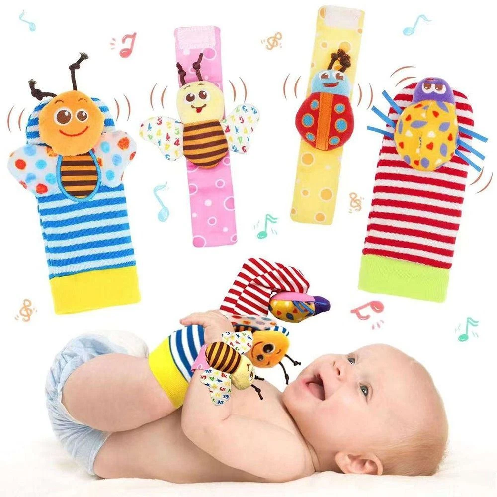Wrist Rattles Infant Rattle Socks Baby Handbells Toy Foot Finder
