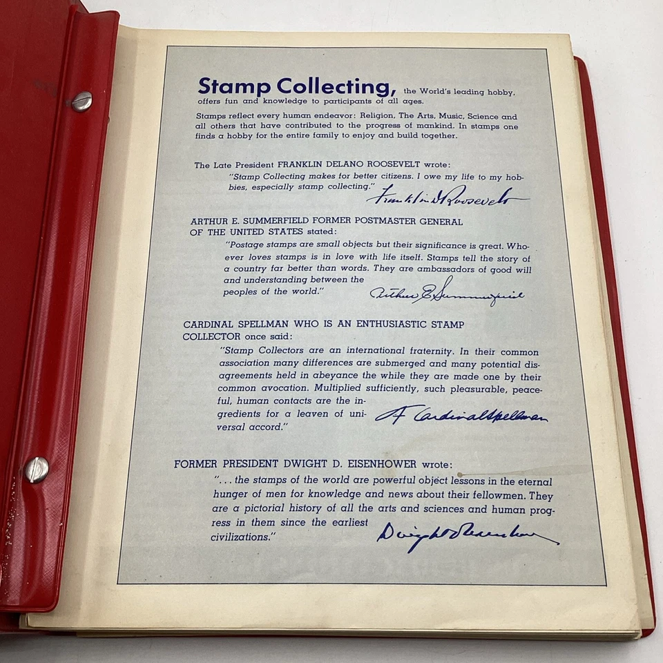 Álbum de estampillas postales All American 1966 con carpeta roja de estampillas postales de 1900 Foto 3 de 4