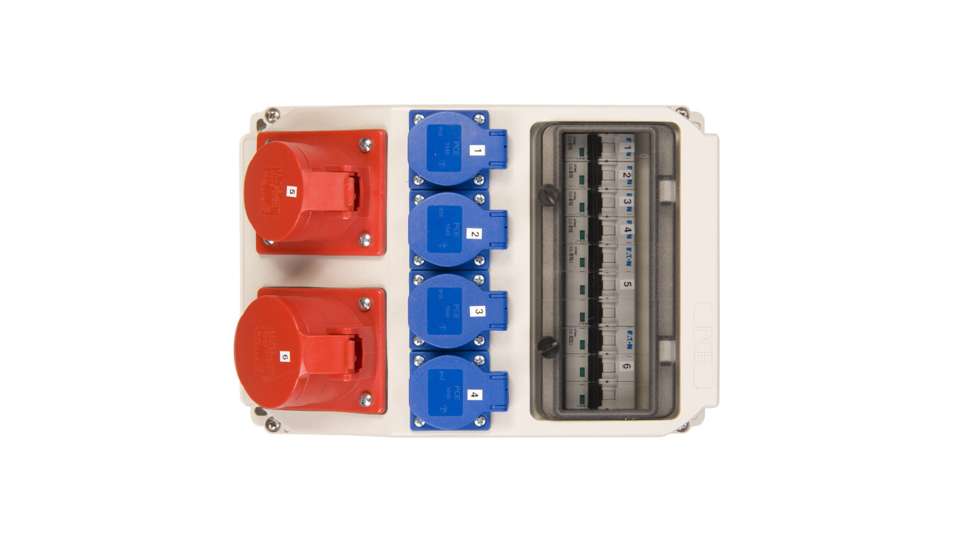 Construction switchgear ADAMÓW 32A/5P 16A/5P 4x2P+Z 9036653W /T2UK