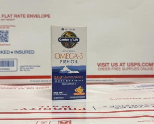 Garden of Life, Supercritical Omega-3 Fish Oil, Orange, 850 mg, 60 Softgels BNIB