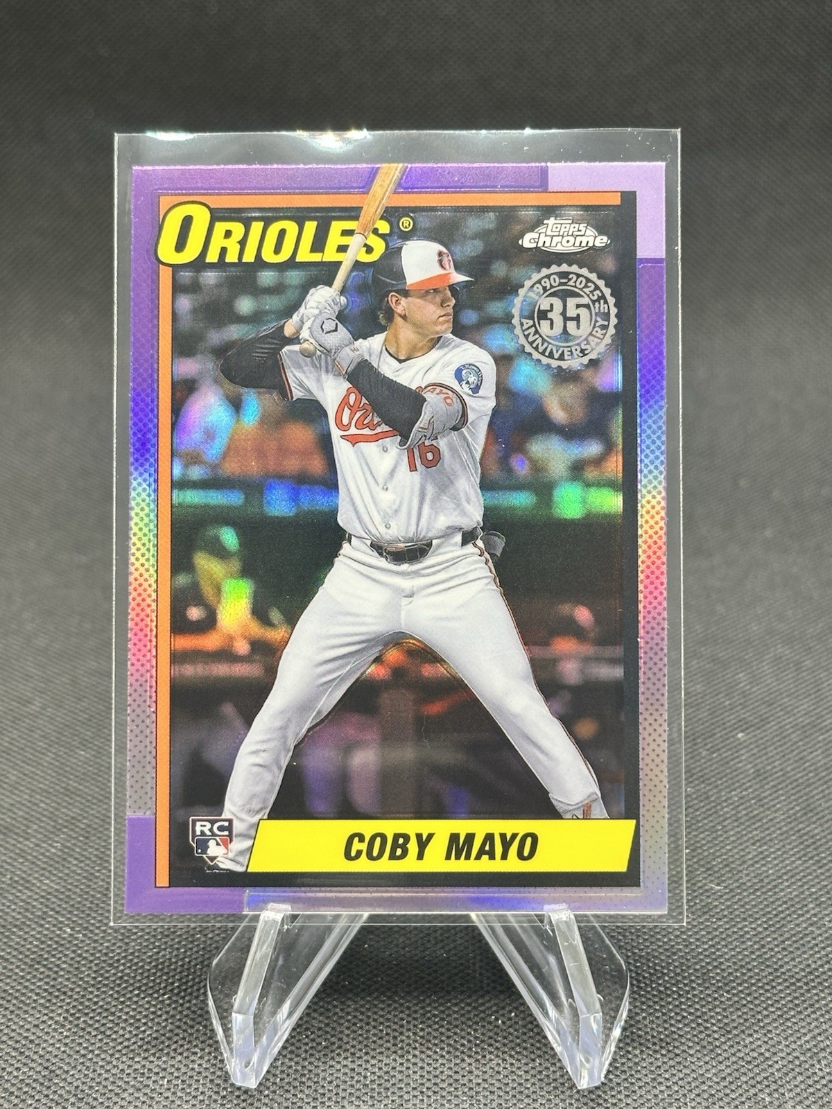 2025 Topps Chrome Coby Mayo RC 1990 35th Refractor #90CB-17 Orioles Rookie