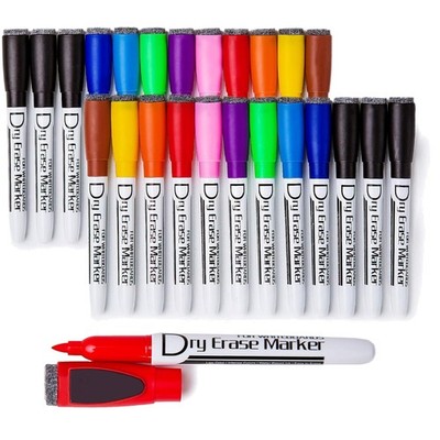 Low Odor Whiteboard Markers - Thin Fine Tip, 24 Pack