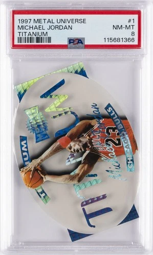 1997 METAL UNIVERSE TITANIUM #1 MICHAEL JORDAN PSA 8