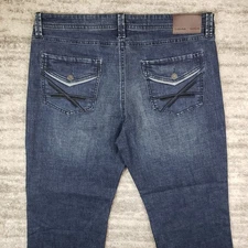 TK Axel Jeans Mens 40x30 Slim Bootcut Blue Flap Pocket Dark Wash Measure 42x29