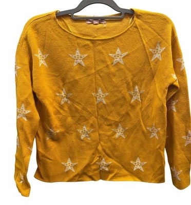 Yellow Star Print Sweater Philosophy Republic Clothing Womens Small