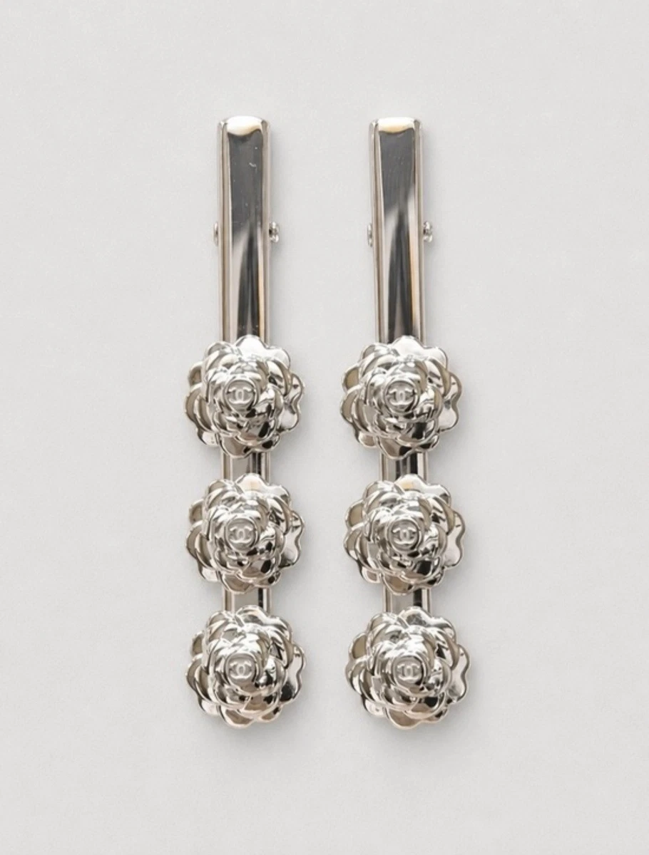 CHANEL Silver Hair Hair Clips for Women for sale | eBay display picture 2