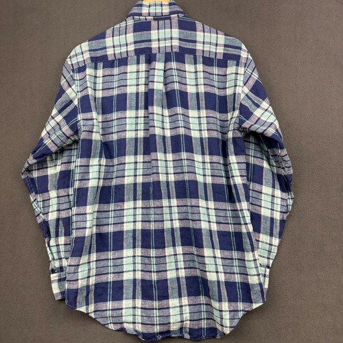 Brooks Brothers Shirt Men's Size S Linen Plaid Madison Irish Golf Rugby Preppy - Picture 12 of 13