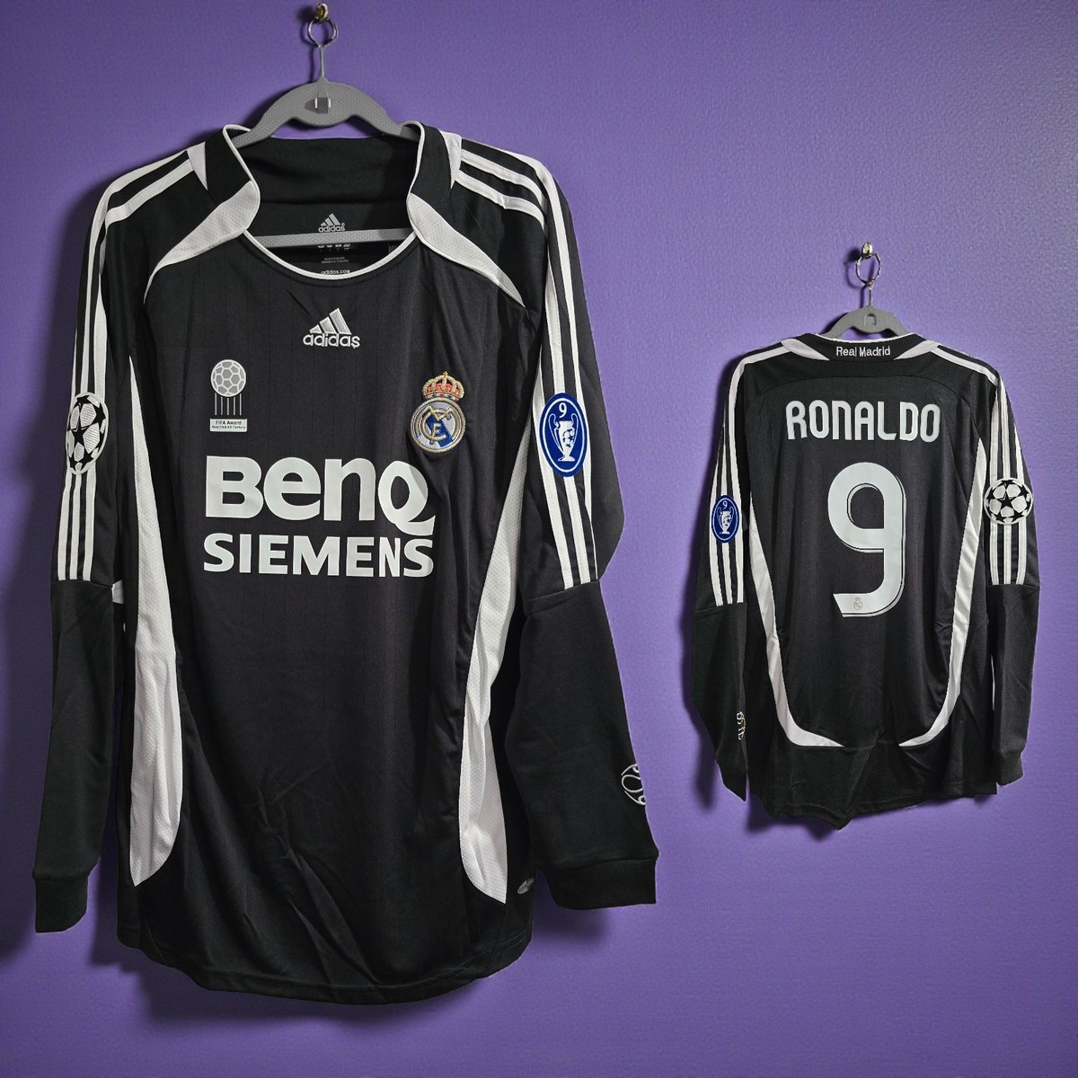 01 - R. Madrid 06/07 AWAY UEFA - Black - RONALDO # 9 - 2XL (Run