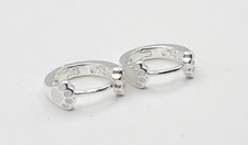925 Sterling Silver Paw Print Hoop Earrings