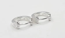 925 Sterling Silver Paw Print Hoop Earrings