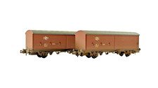 GRAHAM FARISH N GAUGE - RAKE OF TWO BR BROWN RAILFREIGHT VBB BOX VANS UNBOXED