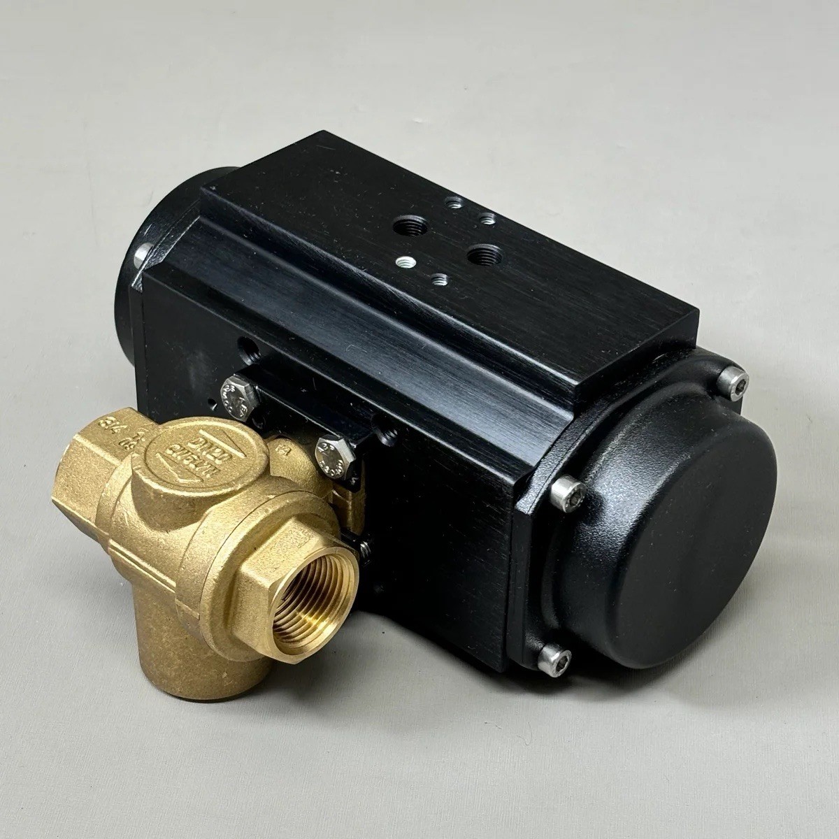 RuB EA4-3 Pneumatic Actuator S9 w/ 3-Way Bronze Ball Valve 3/4in DN20 NEW