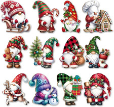 Holz Weihnachtsanhänger 36 Stück Wichtel mit Hanfschnur Baum Deko Set