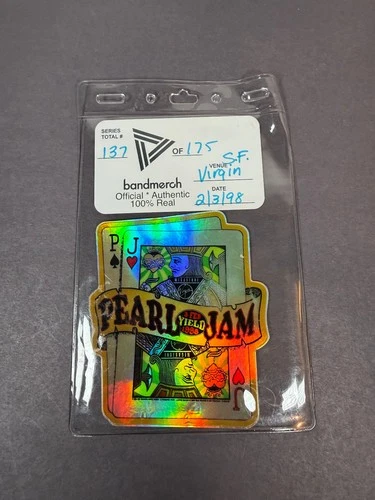 Bandmerch Pearl Jam Yield San Fransisco 2-3-1998 Concert VIP Sticker 137 of 175