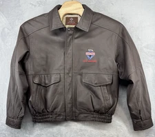 Handyman Club Of America Life Member Men's XL Brown Leather Flight Jacket